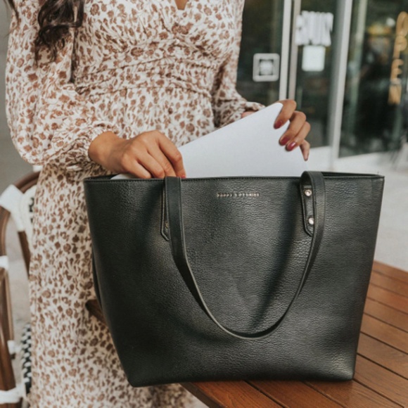 Poppy & Peonies GO-GETTER TOTE BLACK - Picture 11 of 12